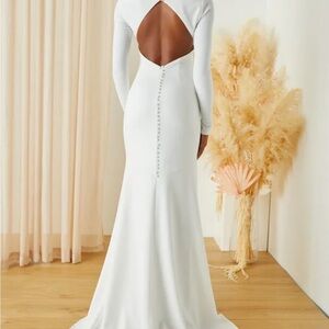 Lulu's White Backless Maxi Dress